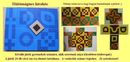 Hűtőmágnes kirakós (20 db 4x4cm-es) 20 Ron/ Elkelt
