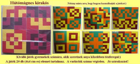 űtőmágnes kirakós (16 db 4x4cm-es) 16 Ron